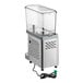 A single-bowl refrigerated beverage dispenser with a clear container and stainless steel base.