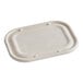 A rectangular compostable fiber lid designed to fit an 8 1/8" x 6 1/8" container.