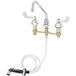 A T&S deck mount faucet with sidespray.