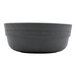 A round gray melamine soup or salad bowl with a 15 oz. capacity.