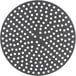 A circular black American Metalcraft pizza disk with white dots.