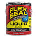 A one-gallon can of Flex Seal black liquid rubber sealant coating.
