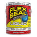 A 1-gallon can of Flex Seal white liquid rubber sealant coating.