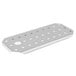 A close-up of a stainless steel Vollrath False Bottom with holes.
