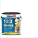 A one-gallon can of Zinsser Bulls Eye 1-2-3 water-based primer for all surfaces.