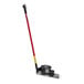 A cordless mop with a long red handle and a rectangular black cleaning base, identified as the Square Scrub Doodle Mop+ SS EBG-16-BAT-PLUS 16 inch model.