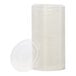 A stack of clear, flat plastic lids designed for 98 mm cold cups.