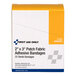 A box of First Aid Only 2" x 3" patch fabric adhesive bandages containing 25 sterile bandages.