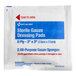A package of First Aid Only 3" x 3" sterile gauze dressing pads containing 2 all-purpose gauze sponges.