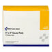 A box of First Aid Only 4 x 4 inch sterile gauze pads containing 10 pads.