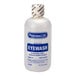 A plastic bottle of PhysiciansCare eyewash solution with a tamper-evident seal.