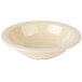 A white melamine bowl with a white rim.