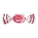 A cherry and eucalyptus menthol cough and sore throat lozenge in a white and red twist wrapper.