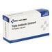 A box of First Aid Only triple antibiotic ointment packets, containing 25 packets of 0.5 grams each.