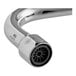 A T&S chrome plated wall mount faucet with an 8" swing nozzle.