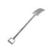 A heavy-duty stainless steel food service shovel with a long handle and a wide rectangular blade.