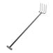 A heavy-duty stainless steel food service drag fork with a 60-inch handle and angled tines.