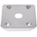 A stainless steel square with holes.