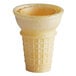 A close-up of a JOY flat bottom cake cone.