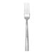 A stainless steel dessert or salad fork with a textured handle.