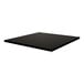 A black square melamine table top with matching edge, measuring 36 inches by 36 inches and 1 inch thick.