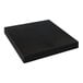 A black square 1-inch thick melamine table top sample with matching edge.