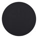 A round, black melamine table top with a matching edge.