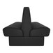 A black double back booth seat with a high center backrest and cushioned seating.