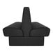 A black double-sided booth seat with a high backrest and a graphite finish.