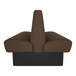 A brown and black double back booth with diamond tufting, designed for cafe or restaurant seating.