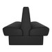 A black double-sided booth seat with a high backrest, designed for cafe or restaurant use.