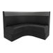 A black, semi-circular booth seat with a high backrest and graphite head roll, designed for commercial or dining spaces.