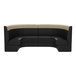 A large, curved black and fawn upholstered booth with a high backrest.