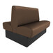 A brown and black double-sided booth seat with a high back, designed for cafe or restaurant use.
