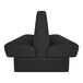 A black double back booth seat with a diamond tufted design and a high backrest.