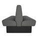 A graphite-colored double back booth with diamond tufting and a 36-inch high backrest.