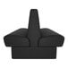 A black double back booth seat with a high center backrest and cushioned seating, designed for commercial or restaurant use.