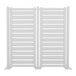 A white privacy fence kit featuring 10 horizontal slat panels and 12 posts.