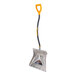 A 20-inch aluminum blade combo snow shovel and pusher with a wear strip and an ergonomic D-grip handle.