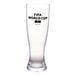 A clear plastic pilsner glass with a black FIFA World Cup 2026 logo printed on the front.