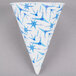 Bare by Solo 6BTR-0004 Eco-Forward 6 oz. Printed Rolled Rim Paper Cone Cup with Blue Design and Poly Bag Packaging - 5000/Case