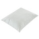A standard size white vinyl waterproof pillow protector.