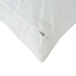 A white vinyl waterproof pillow protector with a zipper closure.
