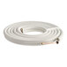 A coiled white PE-insulated copper tube line set with flared ends, used for HVAC applications.