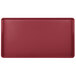 A red rectangular Cambro dietary tray with a small handle.