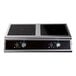 A dual hob side by side countertop induction range with digital controls and temperature display.