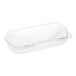 A clear plastic hinged container designed for holding cookies or baked goods.