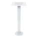 A white powder-coated steel bolt-down table base designed for standard height indoor tables.