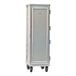 A full-size mobile aluminum enclosed sheet pan rack with a front-loading door and heavy-duty casters.