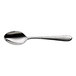 A large stainless steel teaspoon with a textured handle.